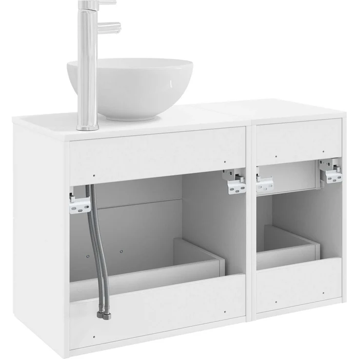 vidaXL Badezimmerschrank-Set 2 stk. Weiß 79,5 x 35 x 80 cm 3403944 – Bild 5