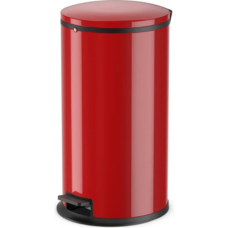 Hailo Treteimer Pure L, Abfalleimer, Mülleimer, Stahlblech, Rot, 25 L, 0530-040