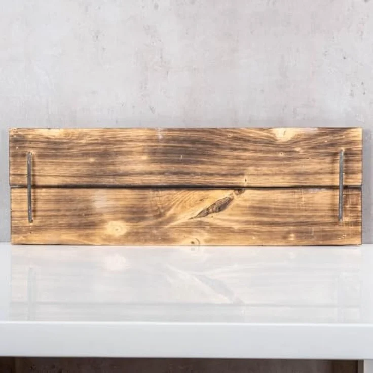 Levandeo® Dekotablett, Tablett Holz L60cm Naturbraun Geflammt Serviertablett Deko Küchen – Bild 5
