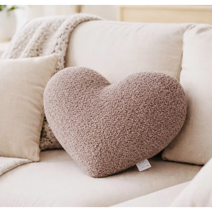 BABEES Dekokissen DEKOKISSEN Boucle Kuschelkissen Herz Wolke GROß 40x25, XXL 60x35 cm, Wolkenkissen Deko Kissen Geschenk Baby Kinderzimmer Babyshower – Bild 1