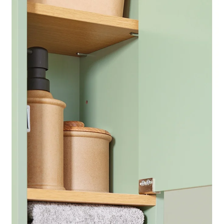 SoBuy BZR34-GR Badezimmer-Hochschrank, MDF, Lackiert, Grün, 20 x 180 x 20 cm – Bild 10