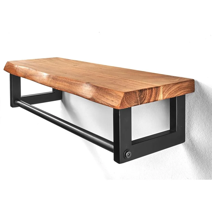 Kobolo Garderobenständer Garderobe Wandregal Wandgarderobe Metall und Holz – Bild 6