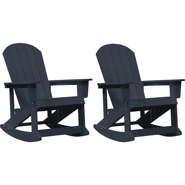 vidaXL Adirondack Schaukelstühle 2 pcs Marineblau HDPE 3335835 – Bild 1