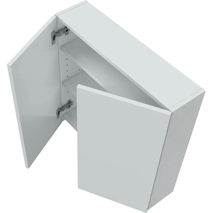 Dmora - Hängeschrank Connell, Oberschrank, Wandschrank, Multifunktionaler Zusatzschrank, 60x16 h60 cm, Glänzendes Weiß – Bild 5
