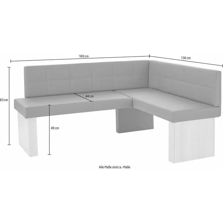 massivline&more Eckbank Anna 2, Breite 169 cm