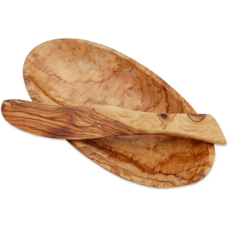 Olivenholz-erleben Buttermesser mit Schale aus echtem Olivenholz (1 Stück), Messer schonend zu Porzellan, Glas & Beschichtungen – Bild 1
