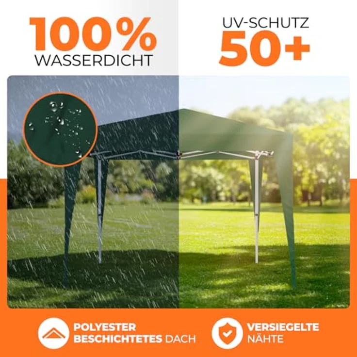 Kronenburg Faltpavillon wasserdicht Dachmaß 2x2 m UV Schutz 50+ Pavillon in Grün – Bild 4