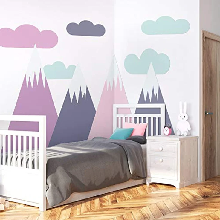 Wandaufkleber, selbstklebend, für Kinder, Riesen-Dekoration, skandinavische Berge für Kinderzimmer, 65 x 140 cm – Bild 4