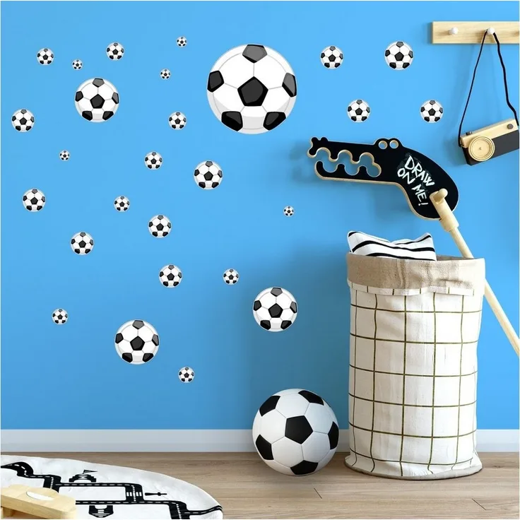 Sunnywall Wandtattoo Fussbälle Wandsticker Wandtattoo (2 St)