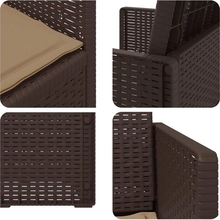 vidaXL Garten Esszimmerstühle 2 stk. Braun und Taupe PP 899991 – Bild 8