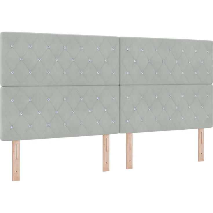 vidaXL Aufbewahrungsbett mit Kopfteil Hellgrau 200 x 200 cm Samt 3459819 – Bild 4