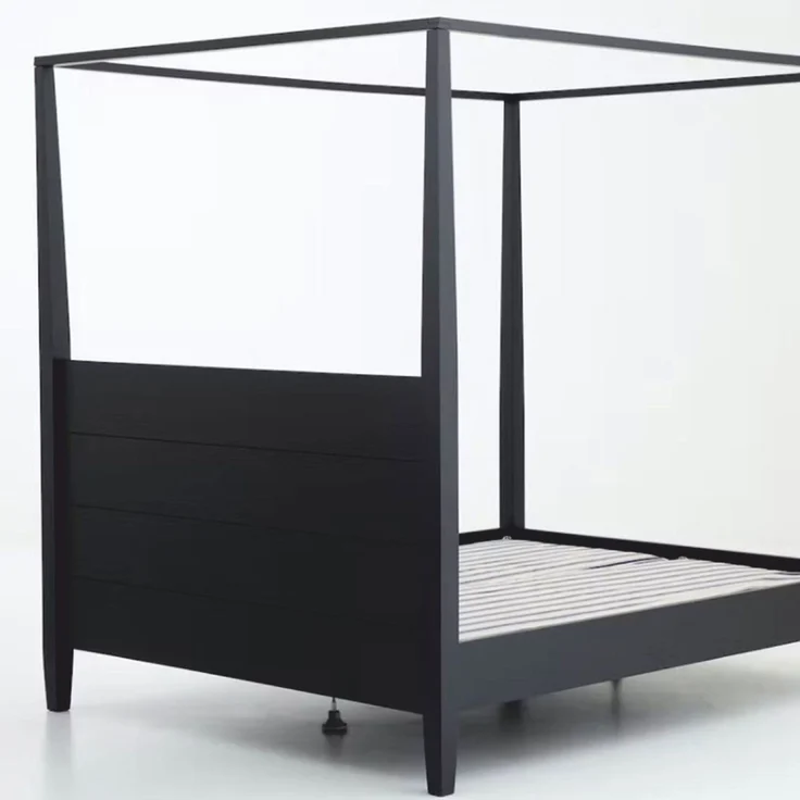 Casa Padrino Landhausstil Himmelbett Schwarz - Verschiedene Größen - Schlafzimmer Möbel Grösse – Bild 7