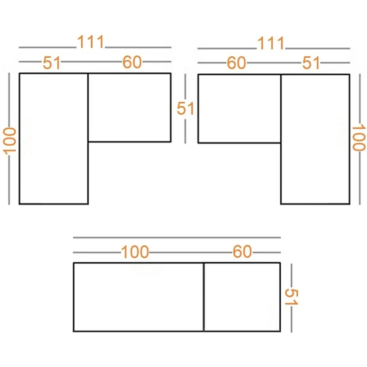 Marmex Möbel Tres Set-H/N (B) Eckkleiderschrank ohne Türen, Eckschrank mit Aufsatz. Garderobenschrank-Set für Kleidung, Schuhe, laminierte Spanplatte, weiß 111/100x246x51 cm – Bild 7