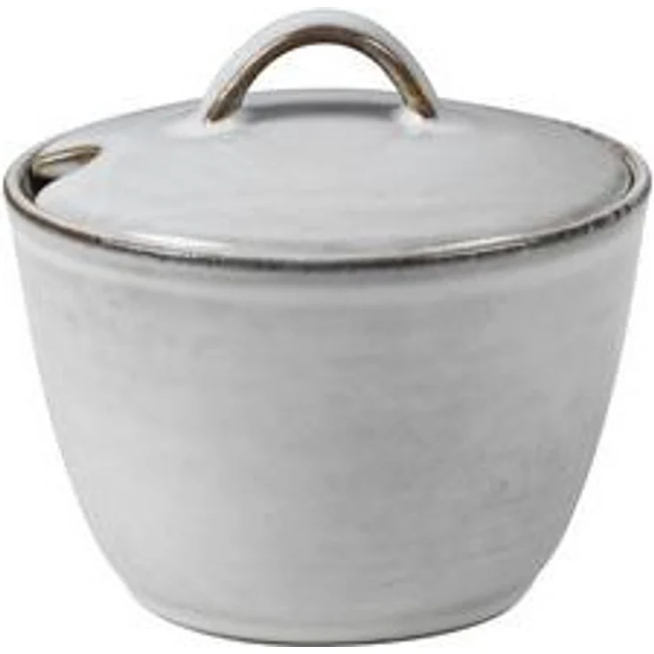 Broste Copenhagen Zuckerdose NORDIC SAND Zuckerdose 10,5 cm, Steingut mit reaktiver Glasur – Bild 4