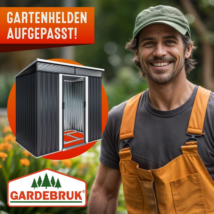 Gardebruk Gerätehaus mit Fundament Kantenschutz, 196 x 122 x 180 cm – Bild 6