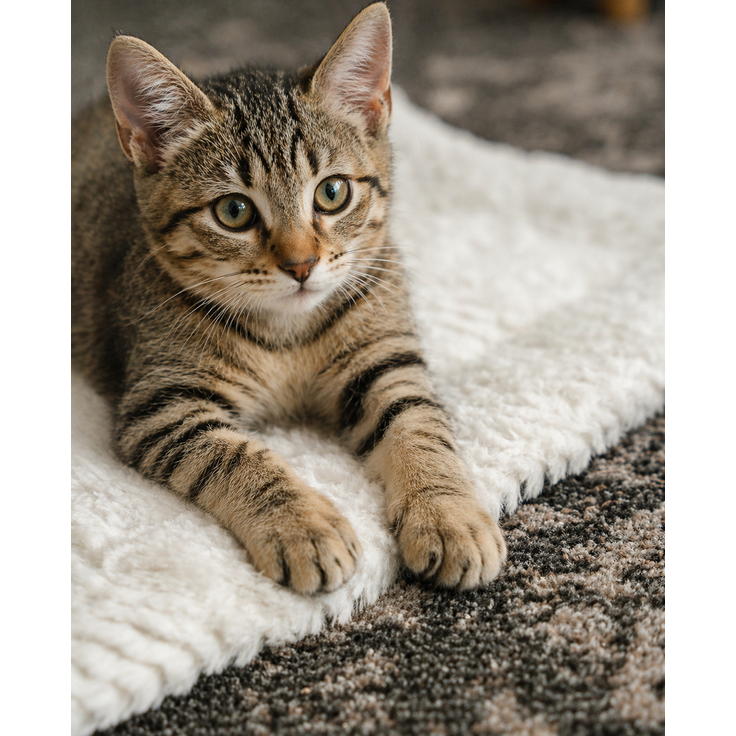 lionto Katzen-Wendedecke, flauschige, wendbare Decke für Sofa, Körbchen & Fensterbrett, pflegeleicht & robust, 50x35 cm – Bild 2