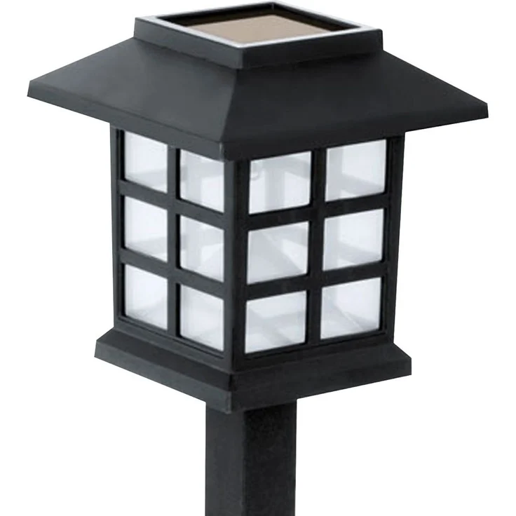LED Solarleuchte, schwarz, Laterne, Höhe 38 cm – Bild 6