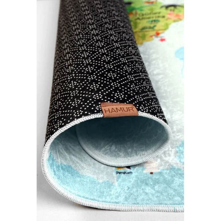 Spielmatte mit Weltkarte 44 x 44 x +0 cm +null Blau 89860189 [en. casa] – Bild 2