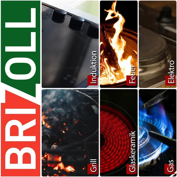Ø26cm Grillpfanne Gusseisen mit Pressdeckel Glasdeckel Pfannenwender Induktion Holzgriff Bratpfanne Pfanne Feuerpfanne – Bild 9