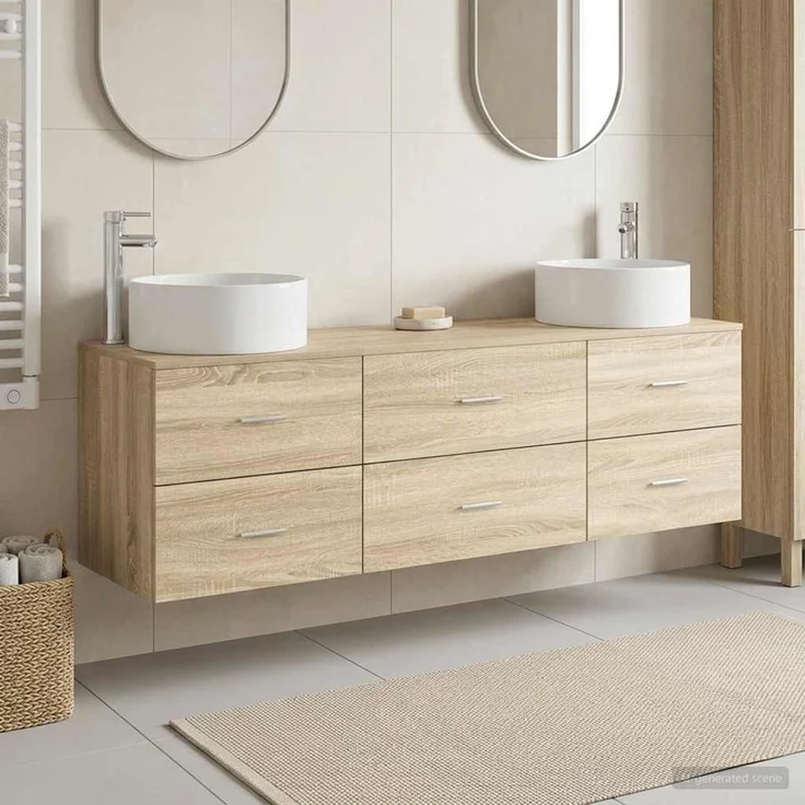vidaXL Badezimmerschrank-Set 3 stk. Sonoma-Eiche 161,5 x 44,5 x 80 cm 3405941 – Bild 1