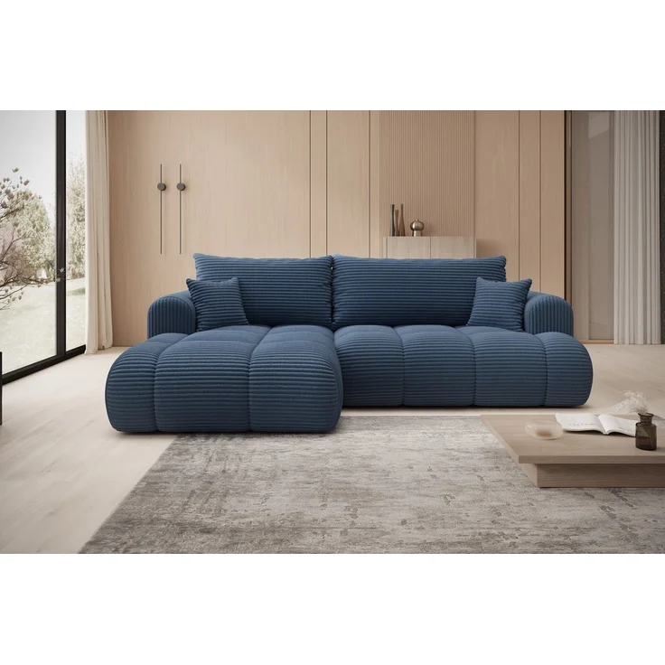 thematys Ecksofa TREVIO 260 x 165 cm, mit Schlaffunktion, mit Bettkasten, Blau (Tilia 77), Ausrichtung links – Bild 3