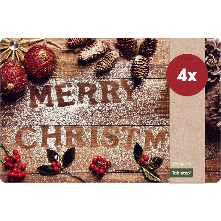 matches21 HOME & HOBBY Platzset Abwaschbare Tischsets 4er Set Weihnachten Merry Christmas, (4-St), Platzsets als Tisch-Untersetzer und Tisch-Deko für Esstisch Teller – Bild 5