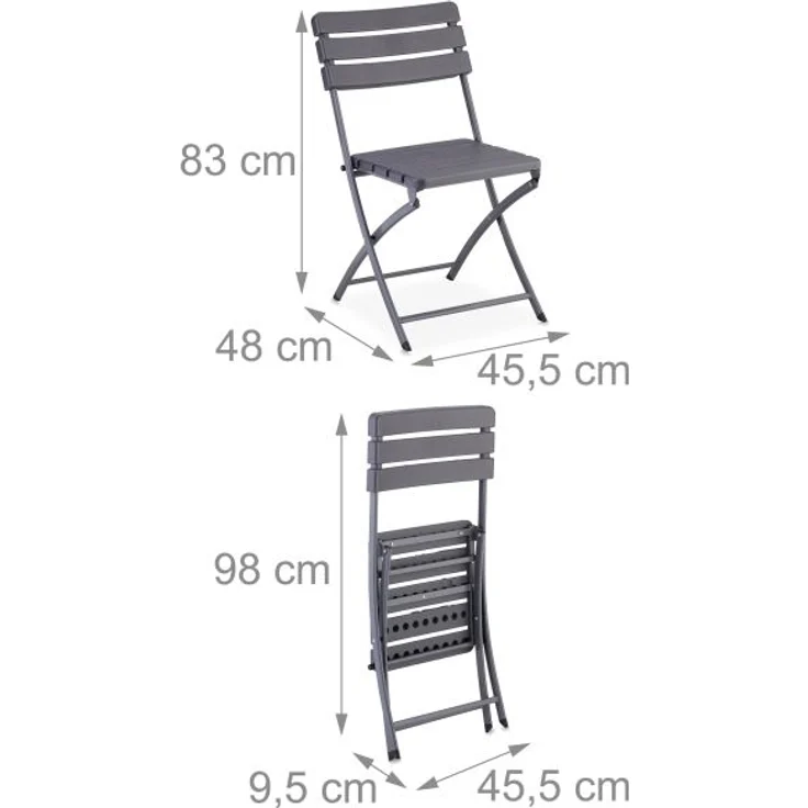 Balkonmöbel Set 3-teilig in Holzoptik 10049589_111 – Bild 5