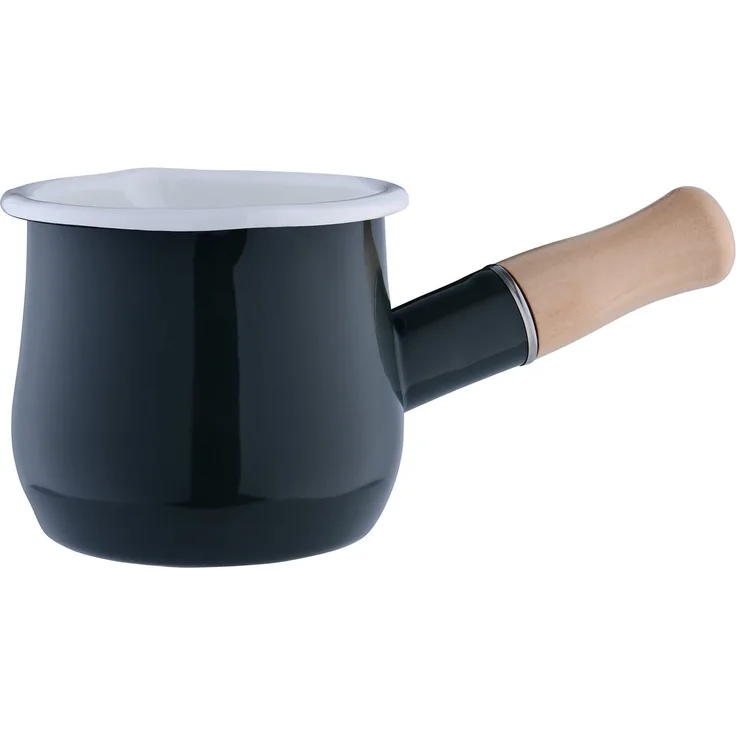 Milchtopf emailliert grau