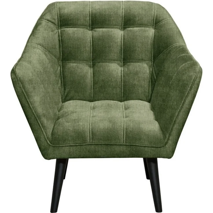 MAX Loungesessel mit Armlehnen, Winter Moss - Bequemer Sessel gepolstert mit schwarzen Massivholz Füßen für Esszimmer & Wohnzimmer - 84 x 87 x 70 cm (B/H/T) – Bild 4
