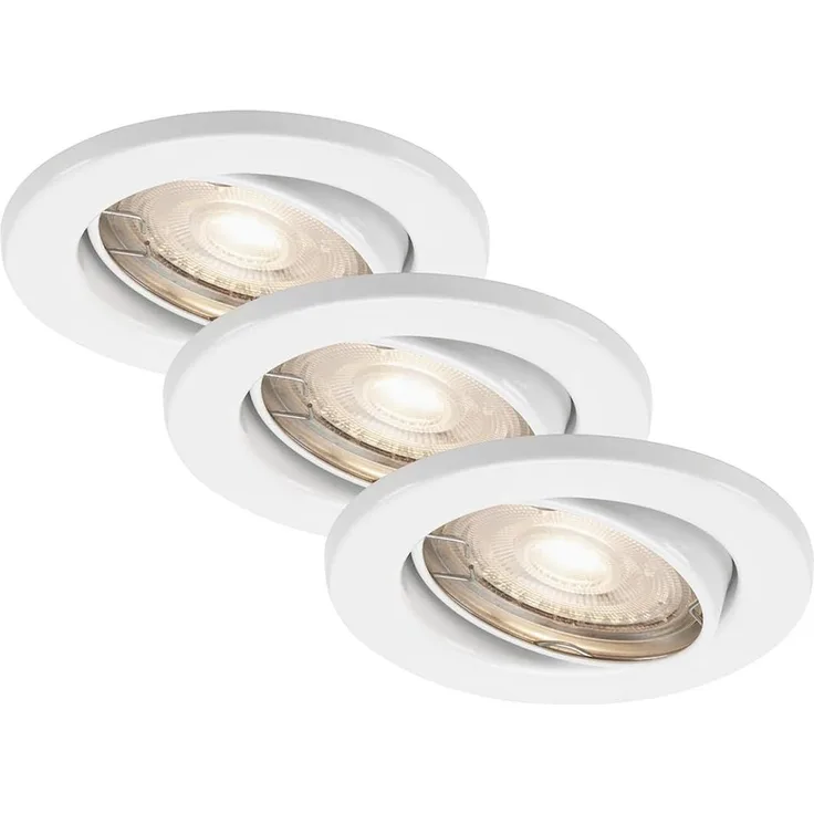 Di-Ka LED Einbauleuchte Sten 3er Set weiß Ø 8,6 cm GU10, warmweiß