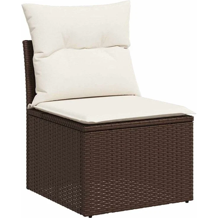 vidaXL Gartensofa-set mit Speicher 4 pcs Braun Poly-Rattan 3354347 – Bild 4