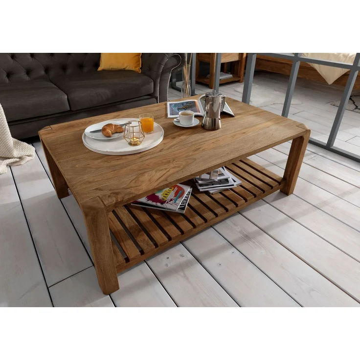 Couchtisch Sheesham 120 x 80 x 45 braun geölt BUENO #1001 – Bild 2