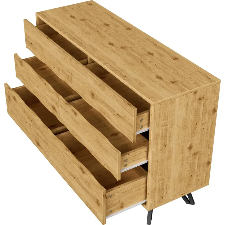 Sideboard, Breite 120cm, Wohnzimmerschrank, Mehrzweckschrank, Schubkastenkommode, Küchenschrank, Aufbewahrungsschrank – Bild 9