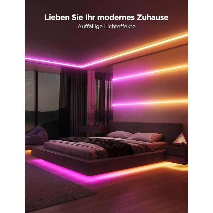 Govee RGBIC LED Strip mit Profil, 3M Smart LED Streifen Kompatibel mit Alexa & Google Assistant, 64 Szenenmodi, APP-Steuerung, Schiene mit Leisten für Schlafzimmer, Sockelleisten, Kabinett, – Bild 3