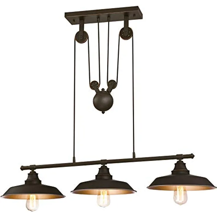Westinghouse Hängeleuchte Iron Hill, Schwarz, Höhenverstellbar, 3-flammig im Industrial Design