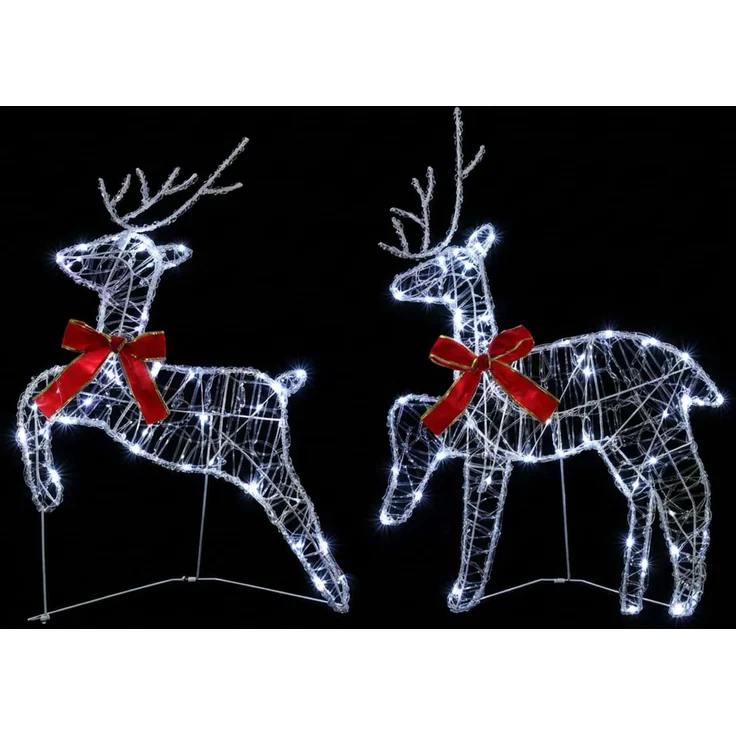 vidaXL Weihnachtsrentier 4 stk. 80 LEDs Kaltweiß 3470423 – Bild 4