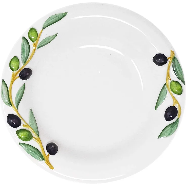 Lashuma Speiseteller ''Olive'', (1 Stück), Essteller Rund, Keramikteller Ø 23 cm
