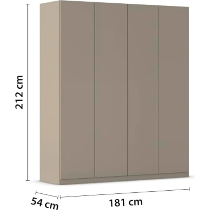 Rauch Möbel LUNIK, Kleiderschrank, Farbe Fango, Breite 181 cm – Bild 3