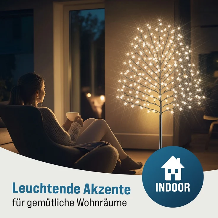 Deuba Kirschblütenbaum 180 cm 200 LED warmweiß Fernbedienung – Bild 7