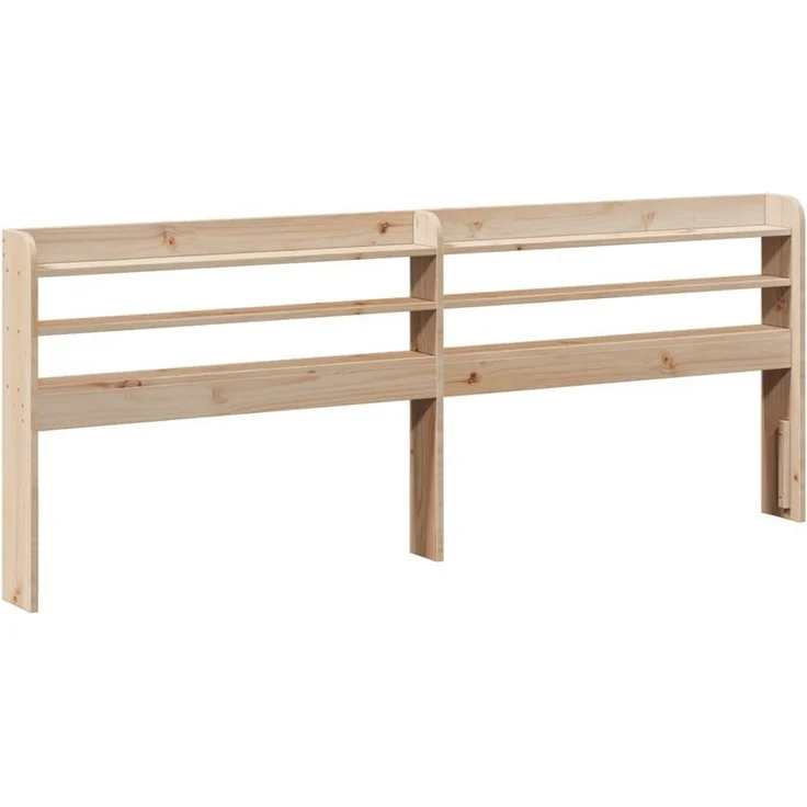 vidaXL Bett Kopfteil mit Ablagen 200 cm Massivholz Kiefer (1-tlg) – Bild 1