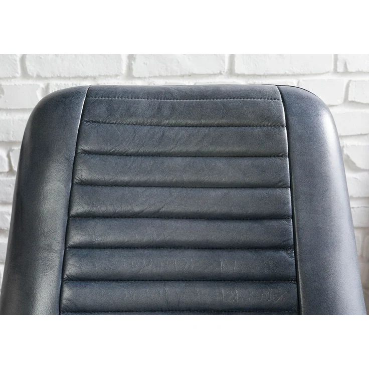 Barstuhl Echtleder 52x57x108 blau IRON LABEL #515 – Bild 5