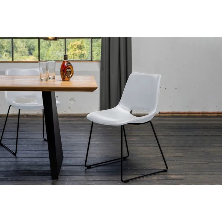KAWOLA Stuhl ASCO weiß Gestell Metall schwarz 80 x 55 x 49 cm – Bild 6
