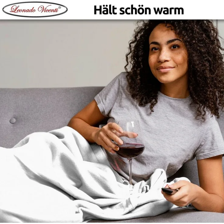 Wohndecke kuschelig warm, 2er Pack 150x200, Leonado Vicenti, Kuscheldecke flauschig weich, Einfarbig,2er Set