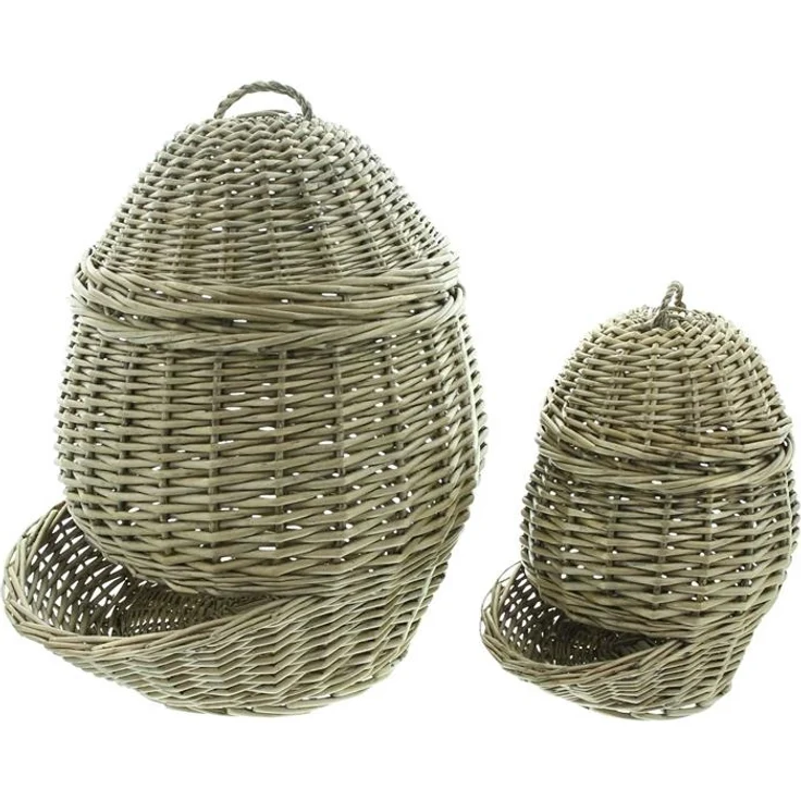 2x Gemüsekorb aus Weide, grau, 32 + 45 cm hoch, Kartoffelkorb, Zwiebelkorb, Weidenkorb – Bild 3