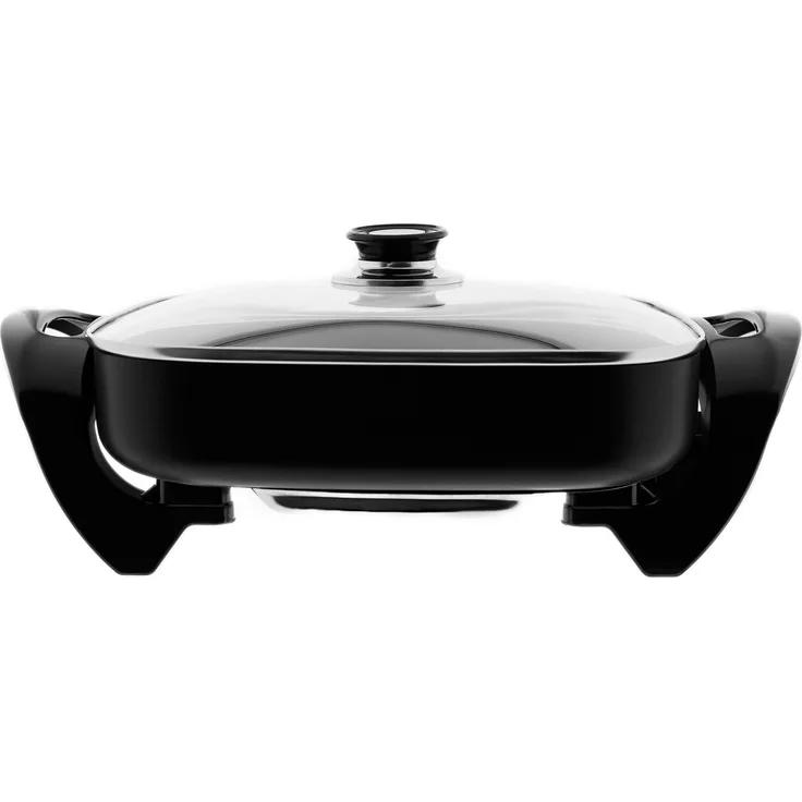 Elektrische Multifunktionspfanne 30 x 30 cm - Pizzapfanne 1500W in Schwarz