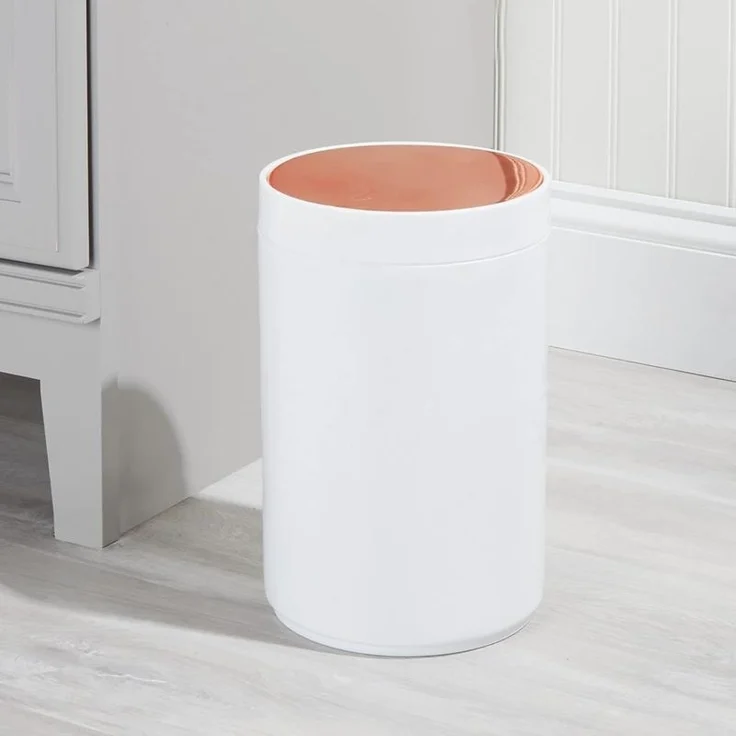 Papierkorb Abfalleimer Mülleimer Kosmetikeimer 5 Liter mDesign Weiß / Rotgold – Bild 3