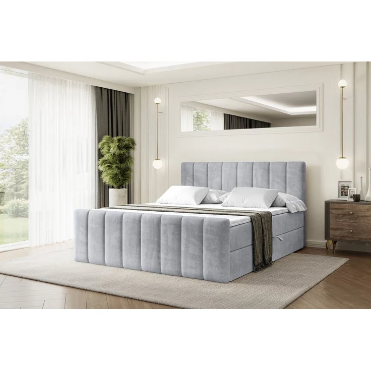 ALTDECOR Boxbett OTTA-Z (Multipocket-Matratze H4, H3 Matratze Bonellfederung, Topper, Kopfteil), Doppelbett mit Fußteil – Bild 2