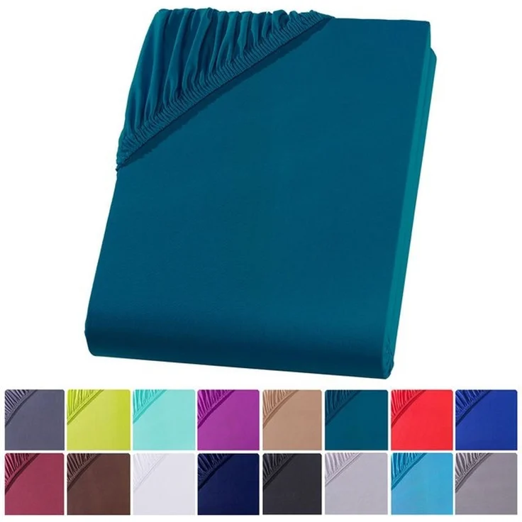 Visaggio Spannbettlaken Mikrofaser Spannbetttuch Bettlaken 90x200 140x200 180x200 200x220, Microfaser, Gummizug: rundum, viele Größen und Farben, Steghöhe 30 cm für Matratzenhöhen bis 22 cm – Bild 4