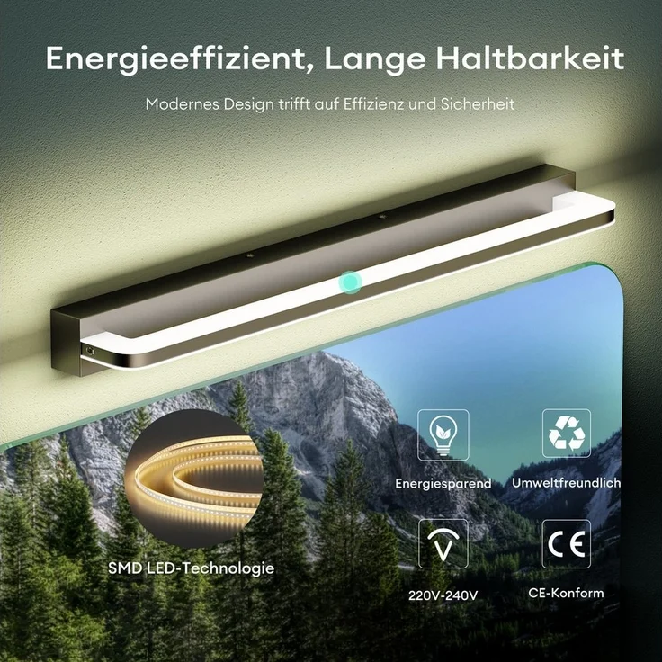 Mai & Mai LED Spiegelleuchte Badlampe 4000K Badezimmer Lampe Wandleuchte 9W SparkLuxe – Bild 3