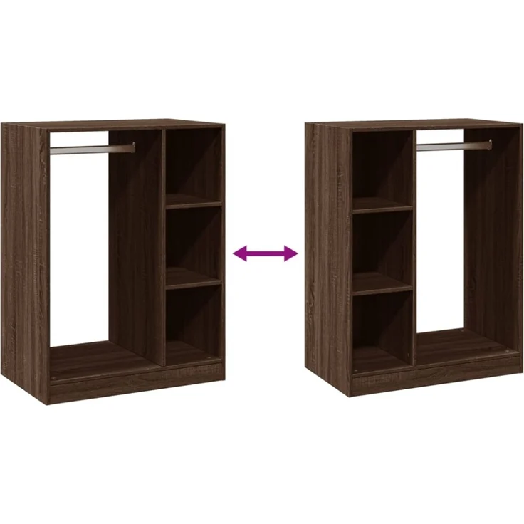 vidaXL Kleiderschrank Grau Sonoma 77x48x102 cm Holzwerkstoff 840812 – Bild 4